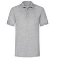 Heather Grey - Front - Fruit Of The Loom Mens 65-35 Heavyweight Pique Short Sleeve Polo Shirt