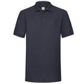 Deep Navy - Front - Fruit Of The Loom Mens 65-35 Heavyweight Pique Short Sleeve Polo Shirt