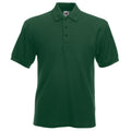 Bottle Green - Front - Fruit Of The Loom Mens 65-35 Heavyweight Pique Short Sleeve Polo Shirt