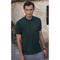 Bottle Green - Side - Fruit Of The Loom Mens 65-35 Heavyweight Pique Short Sleeve Polo Shirt