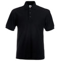Black - Front - Fruit Of The Loom Mens 65-35 Heavyweight Pique Short Sleeve Polo Shirt