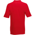 Red - Back - Fruit Of The Loom Mens 65-35 Heavyweight Pique Short Sleeve Polo Shirt