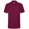 Burgundy - Front - Fruit Of The Loom Mens 65-35 Heavyweight Pique Short Sleeve Polo Shirt