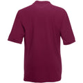 Burgundy - Back - Fruit Of The Loom Mens 65-35 Heavyweight Pique Short Sleeve Polo Shirt