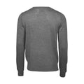 Grey Melange - Back - Tee Jays Mens Knitted V Neck Sweater