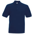 Navy - Front - Fruit Of The Loom Mens 65-35 Heavyweight Pique Short Sleeve Polo Shirt