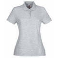 Heather Grey - Front - Fruit Of The Loom Womens Lady-Fit 65-35 Short Sleeve Polo Shirt