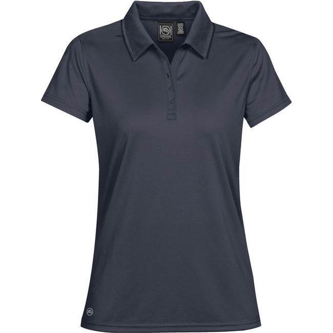 Navy Blue - Front - Stormtech Womens-Ladies Eclipse H2X-Dry Pique Polo