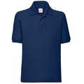 Navy - Front - Fruit Of The Loom Childrens-Kids Unisex 65-35 Pique Polo Shirt