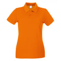 Bright Orange - Front - Womens-Ladies Fitted Short Sleeve Casual Polo Shirt