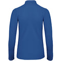Royal Blue - Back - B&C ID.001 Womens-Ladies Long Sleeve Polo