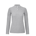 Taupe Grey - Front - B&C ID.001 Womens-Ladies Long Sleeve Polo