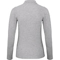Taupe Grey - Back - B&C ID.001 Womens-Ladies Long Sleeve Polo