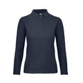 Ultramarine - Front - B&C ID.001 Womens-Ladies Long Sleeve Polo