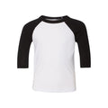White-Navy - Front - Bella + Canvas Baby Toddler 3-4 Sleeve Baseball Tee