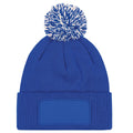 Bright Royal-off White - Back - Beechfield Unisex Adults Snowstar Printers Beanie