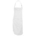 White - Front - Dennys Adults Unisex Catering Bib Apron With Pocket (Pack of 2)