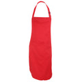 Red - Front - Dennys Adults Unisex Catering Bib Apron With Pocket (Pack of 2)