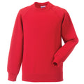Bright Red - Front - Jerzees Schoolgear Childrens Raglan Sleeve Sweatshirt (Pack of 2)