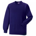 Purple - Front - Jerzees Schoolgear Childrens Raglan Sleeve Sweatshirt (Pack of 2)