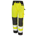 Hi-Vis Yellow - Front - Result Safeguard Adults Unisex Hi Viz Cargo Trousers (Pack Of 2)