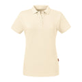 Natural - Front - Russell Womens-Ladies Pure Organic Polo