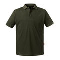 Dark Olive - Front - Russell Mens Pure Organic Polo