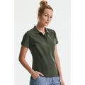 Dark Olive - Back - Russell Mens Pure Organic Polo