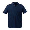 French Navy - Front - Russell Mens Pure Organic Polo