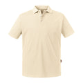 Natural - Front - Russell Mens Pure Organic Polo