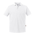 White - Front - Russell Mens Pure Organic Polo