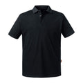Black - Front - Russell Mens Pure Organic Polo