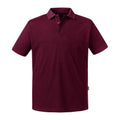 Burgundy - Front - Russell Mens Pure Organic Polo