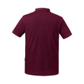 Burgundy - Back - Russell Mens Pure Organic Polo