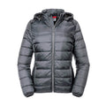 Iron Grey - Front - Russell Womens-Ladies Ladies Hooded Nano Jacket