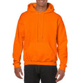 Safety Orange - Side - Gildan Heavy Blend Adult Unisex Hooded Sweatshirt - Hoodie