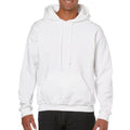 White - Side - Gildan Heavy Blend Adult Unisex Hooded Sweatshirt - Hoodie