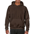 Dark Chocolate - Side - Gildan Heavy Blend Adult Unisex Hooded Sweatshirt - Hoodie