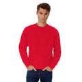 Red - Back - B&C Mens Set In Sweatshirt