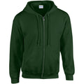 Forest Green - Front - Gildan Heavy Blend Unisex Adult Full Zip Hooded Sweatshirt Top