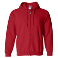 Red - Front - Gildan Heavy Blend Unisex Adult Full Zip Hooded Sweatshirt Top