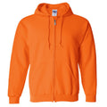 Safety Orange - Front - Gildan Heavy Blend Unisex Adult Full Zip Hooded Sweatshirt Top