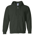 Forest Green - Side - Gildan Heavy Blend Unisex Adult Full Zip Hooded Sweatshirt Top