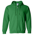 Irish Green - Front - Gildan Heavy Blend Unisex Adult Full Zip Hooded Sweatshirt Top
