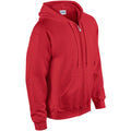 Red - Side - Gildan Heavy Blend Unisex Adult Full Zip Hooded Sweatshirt Top