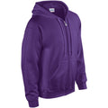 Purple - Side - Gildan Heavy Blend Unisex Adult Full Zip Hooded Sweatshirt Top