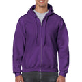 Purple - Lifestyle - Gildan Heavy Blend Unisex Adult Full Zip Hooded Sweatshirt Top