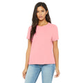 Pink - Back - Bella + Canvas Womens-Ladies Jersey Short-Sleeved T-Shirt