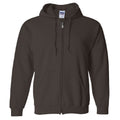 Dark Chocolate - Front - Gildan Heavy Blend Unisex Adult Full Zip Hooded Sweatshirt Top