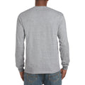Sport Grey - Pack Shot - Gildan Mens Plain Crew Neck Ultra Cotton Long Sleeve T-Shirt